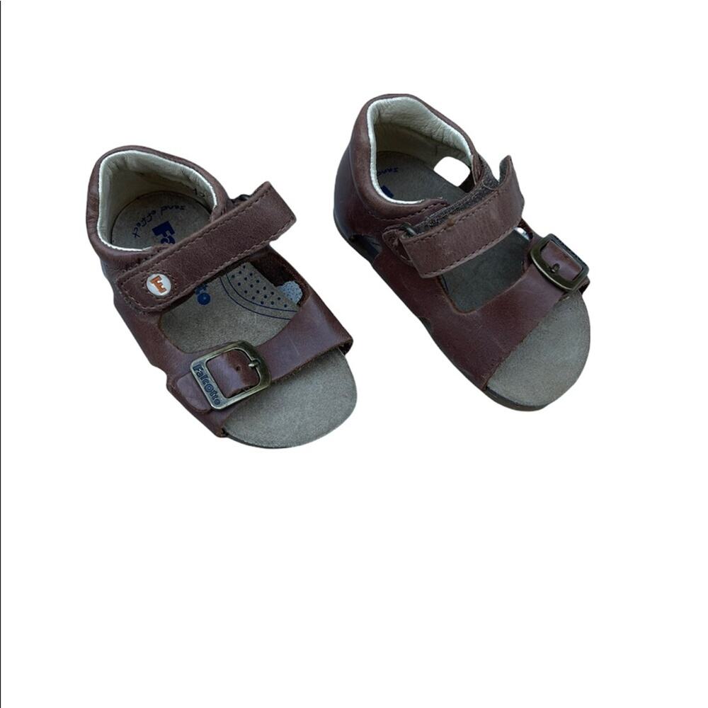 Falcotto brown leather strap sandals size 19 EU (Approx 2-3 US)